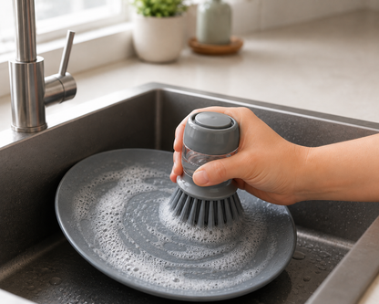 Scrub + Dispense Soap in One Easy Press
